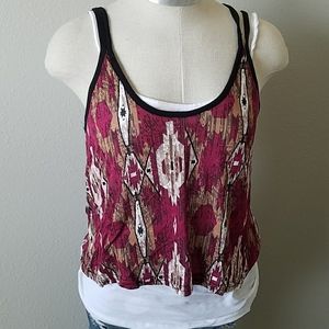 Tribal print cropped tank top